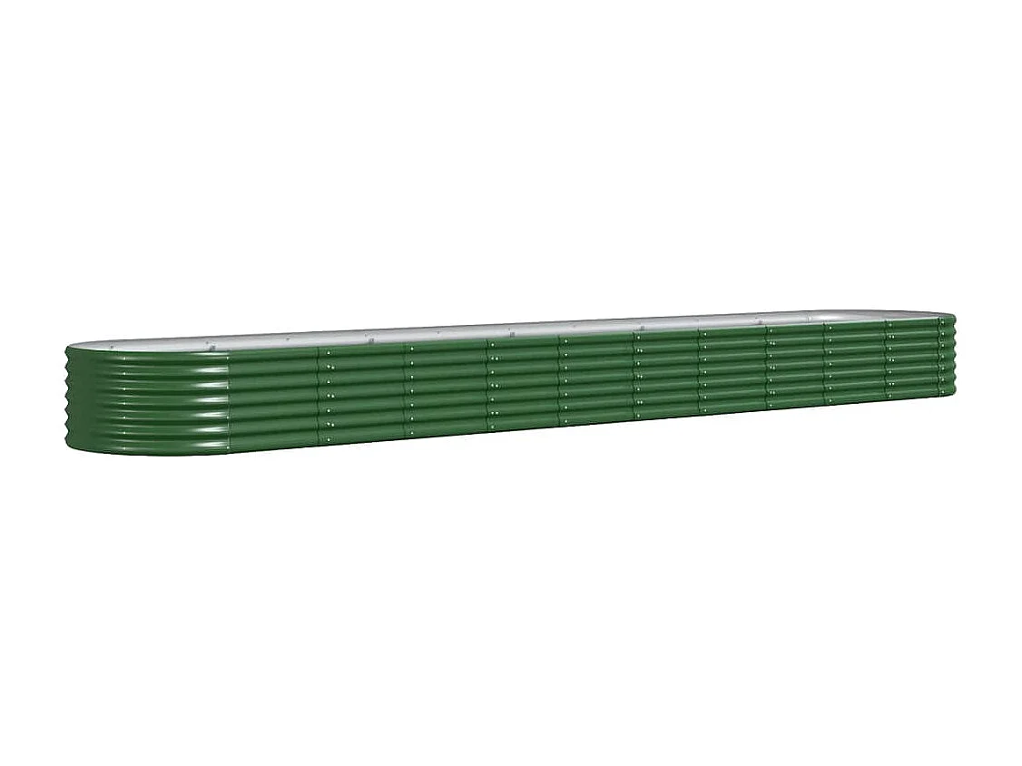 Lit surélevé de jardin Acier enduit de poudre 440x80x36 cm Vert
