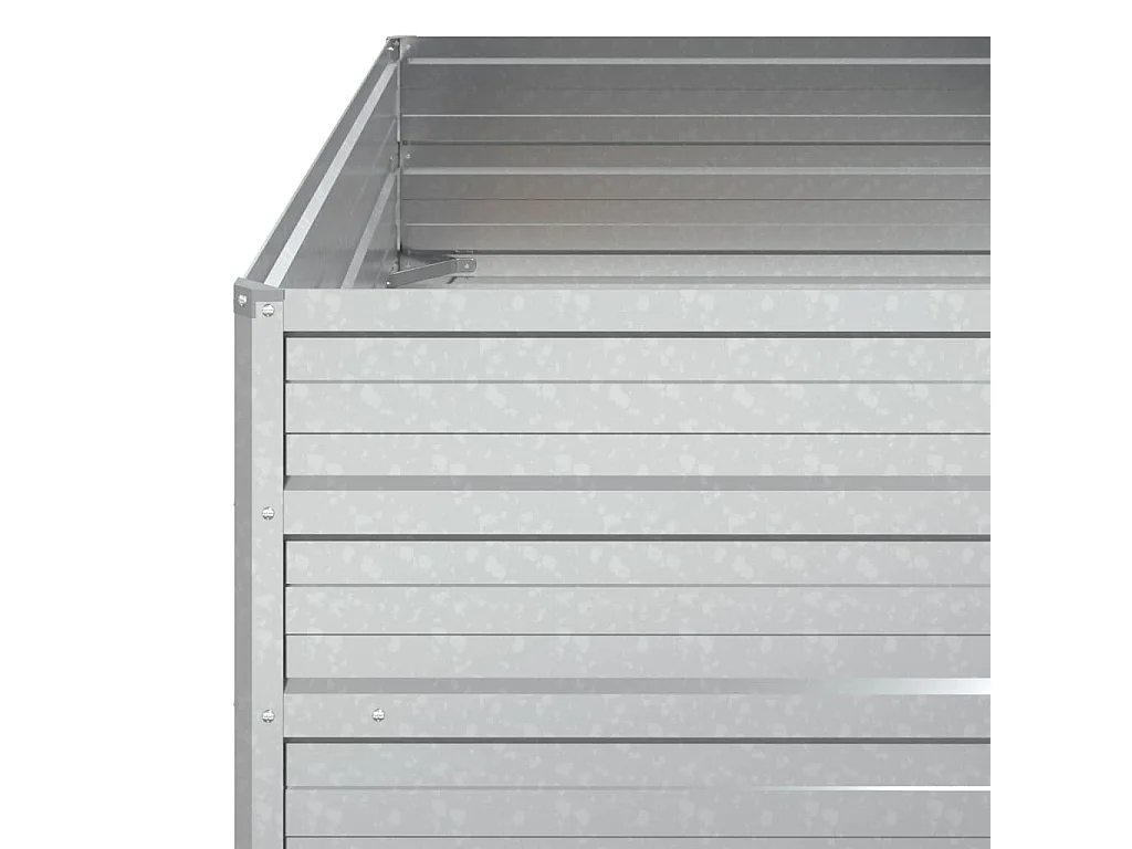 Canteiro elevado jardim 100x100x45 cm aço galvanizado prateado