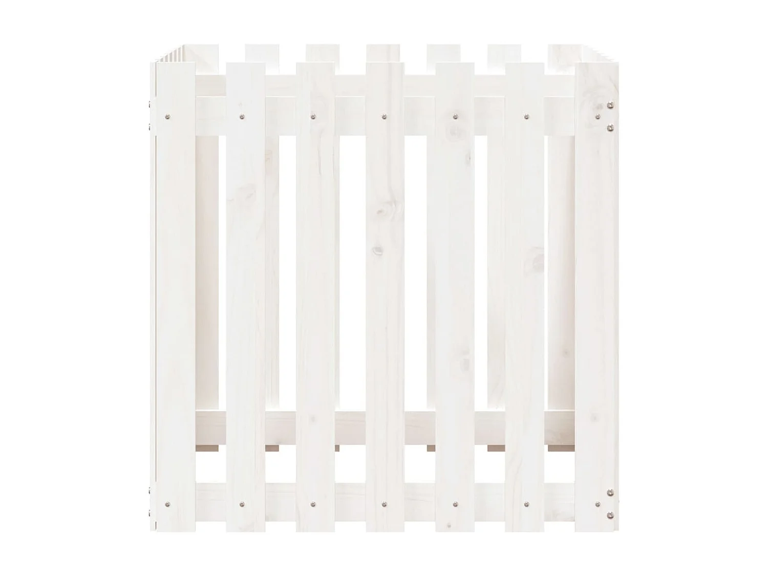 Jardinière avec design de clôture blanc 70x70x70 cm pin massif