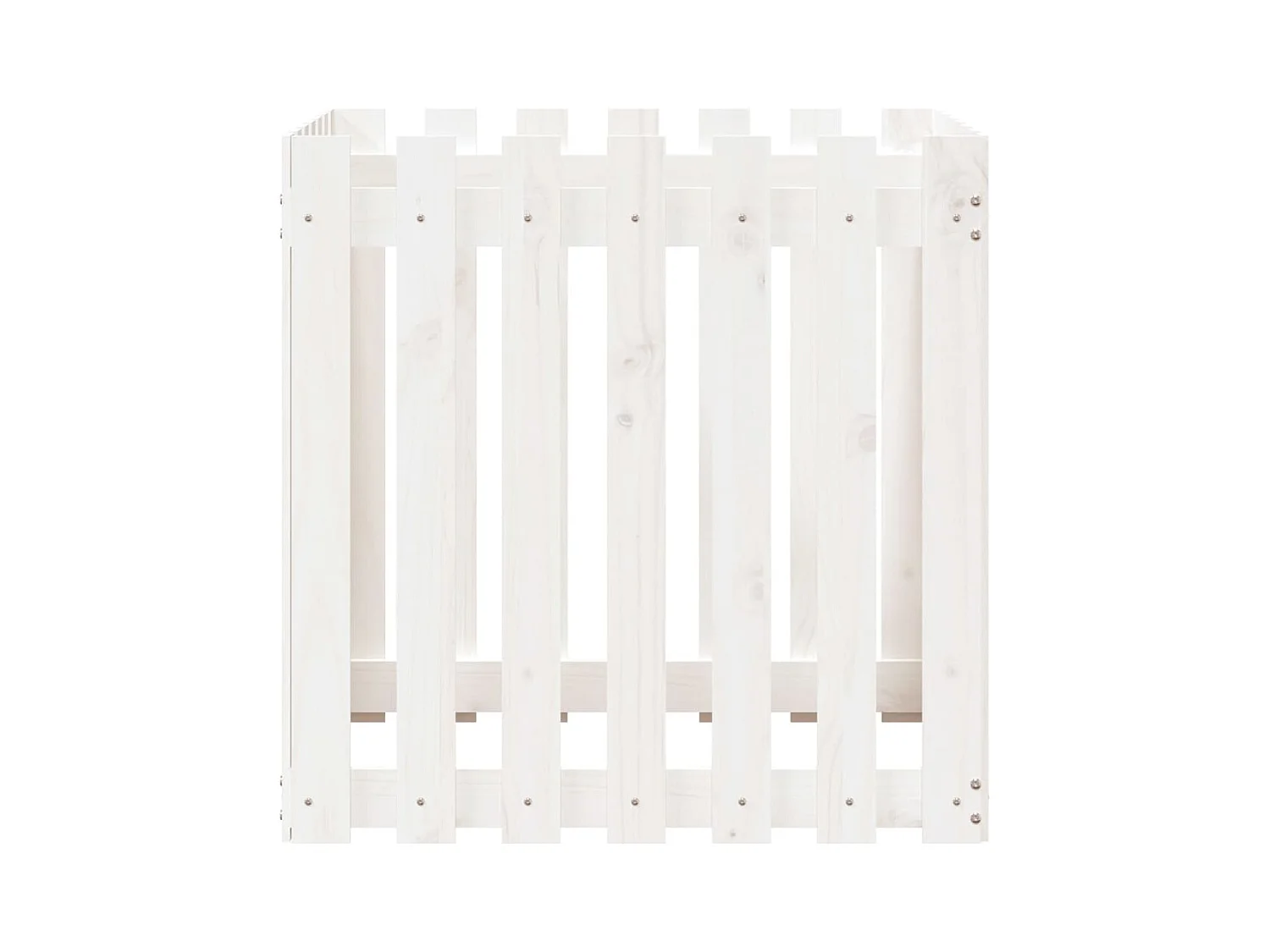 Jardinière avec design de clôture blanc 70x70x70 cm pin massif