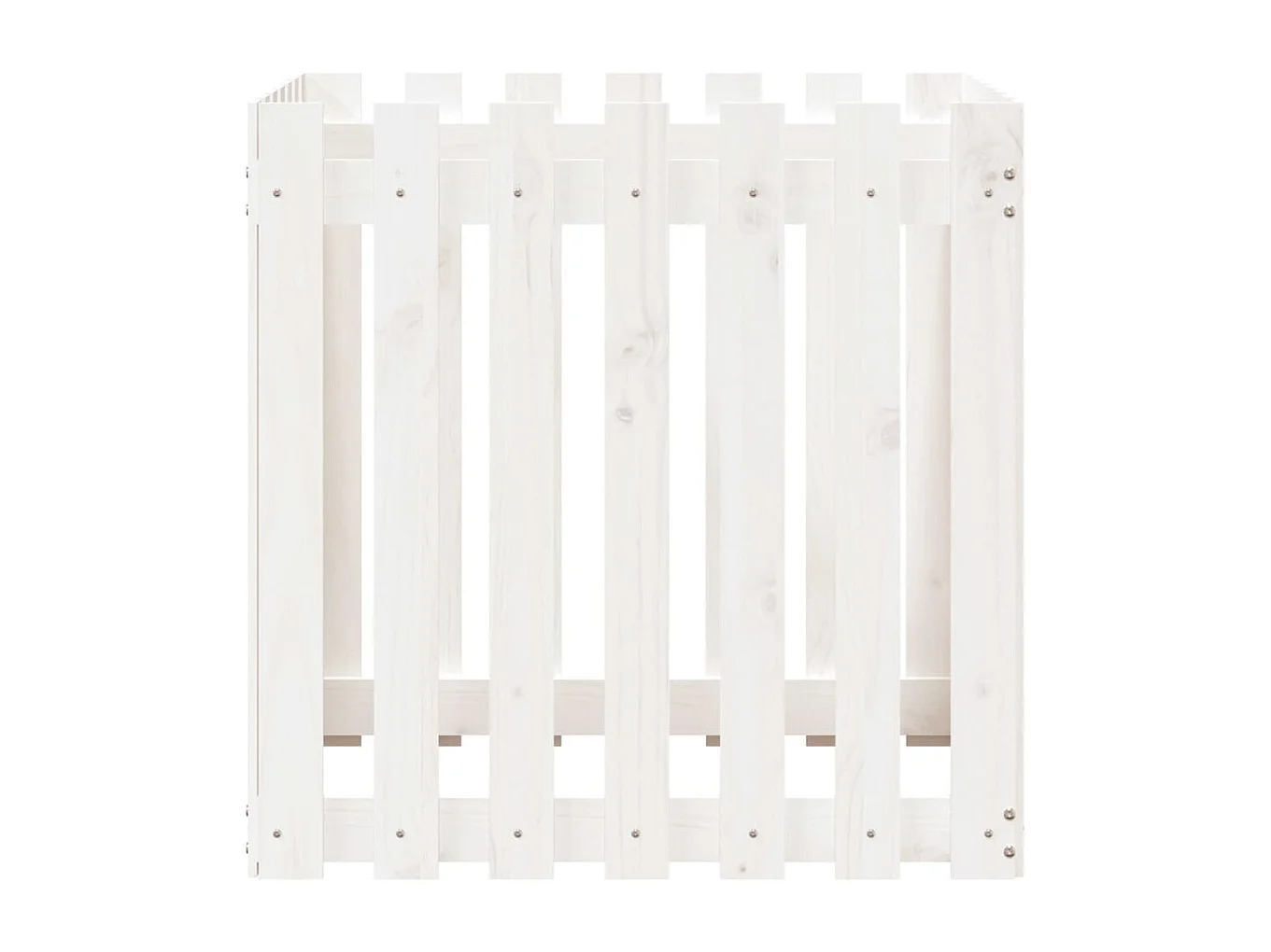 Jardinière avec design de clôture blanc 70x70x70 cm pin massif