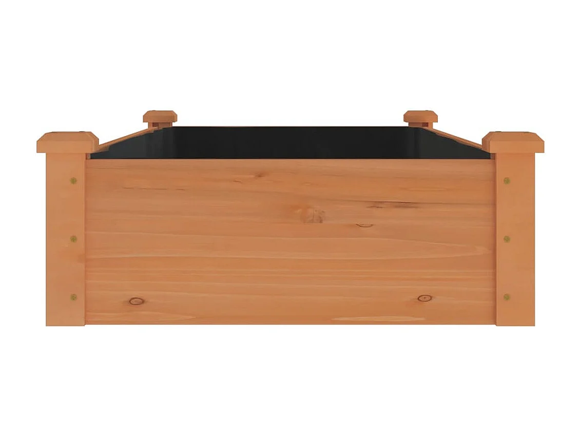 Lit surélevé de jardin doublure 120x60x25 cm bois massif sapin