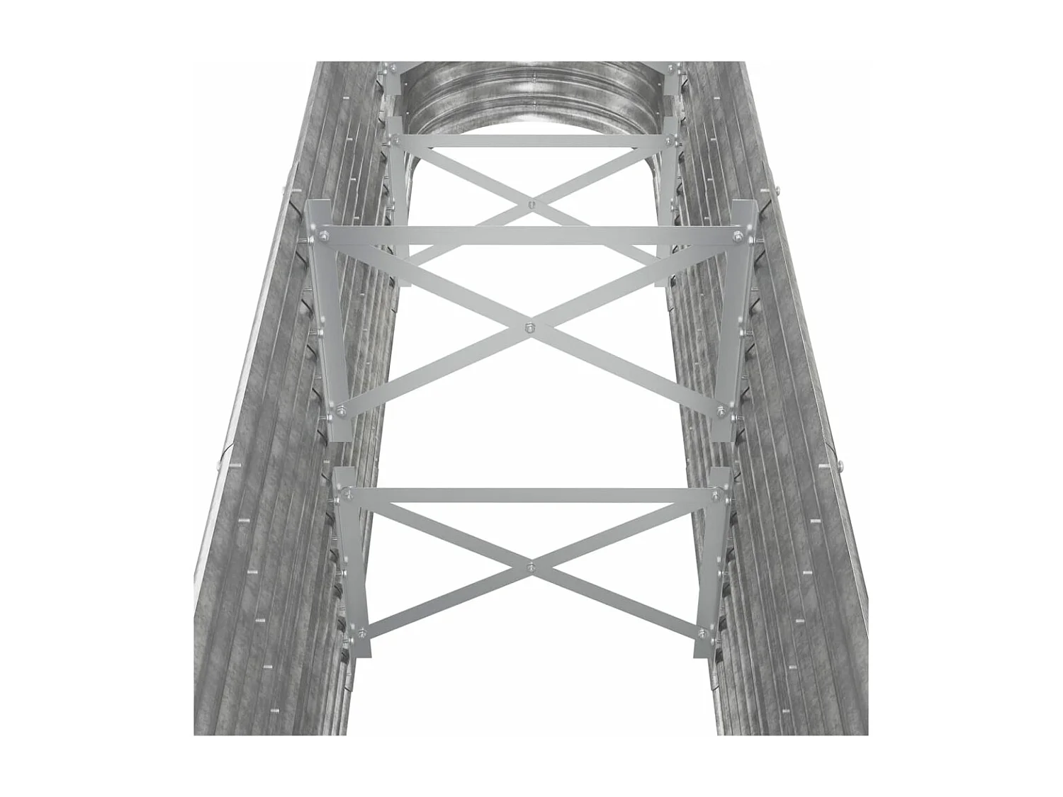 Lit surélevé de jardin Acier enduit de poudre Argenté