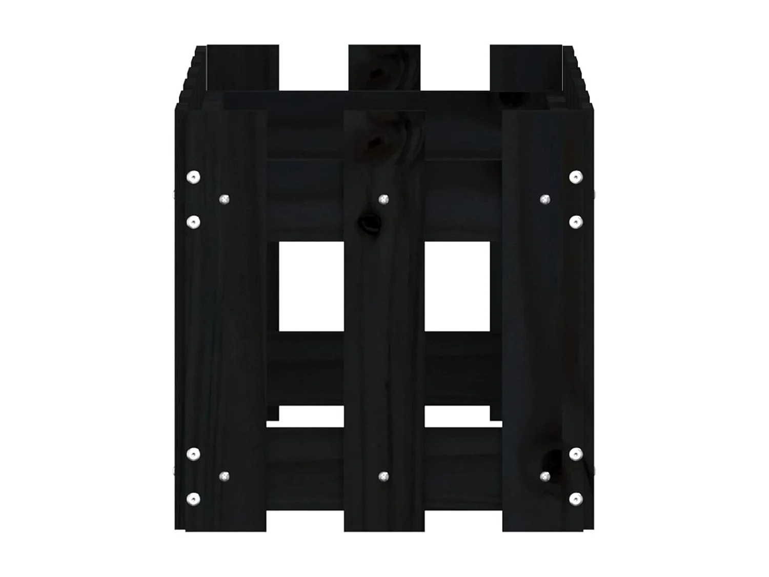 Jardinière avec design de clôture noir 60x30x30 cm pin massif