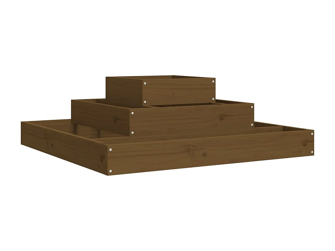 Vaso/floreira 80x80x27 cm pinho maciço castanho-mel