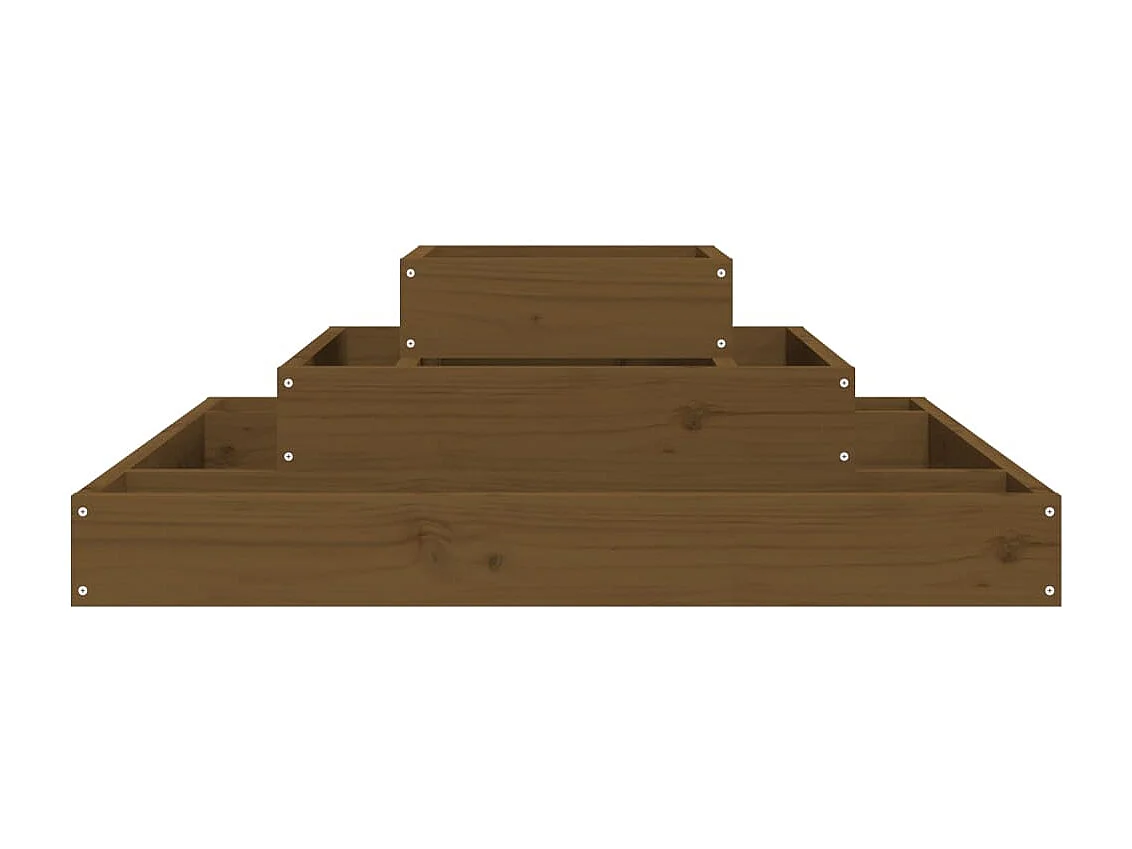 Vaso/floreira 80x80x27 cm pinho maciço castanho-mel