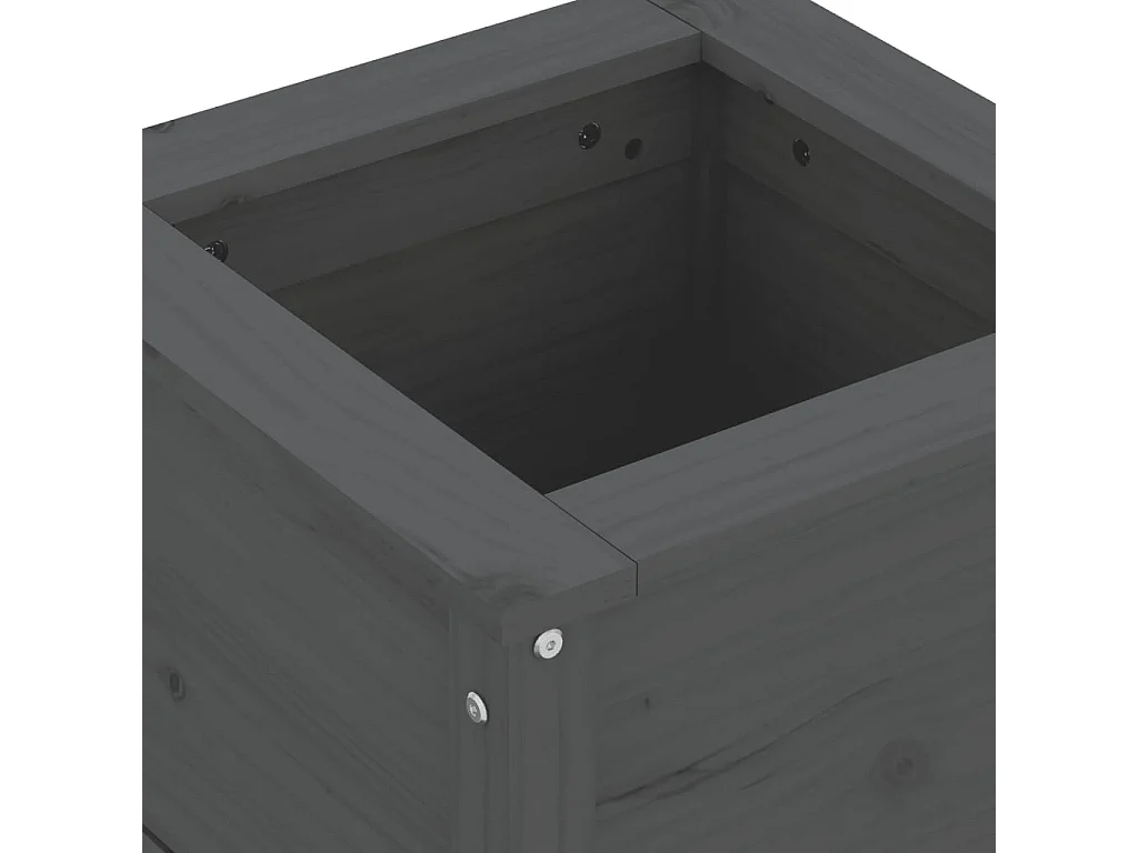 Vaso/floreira de jardim 40x40x39 cm pinho maciço cinzento