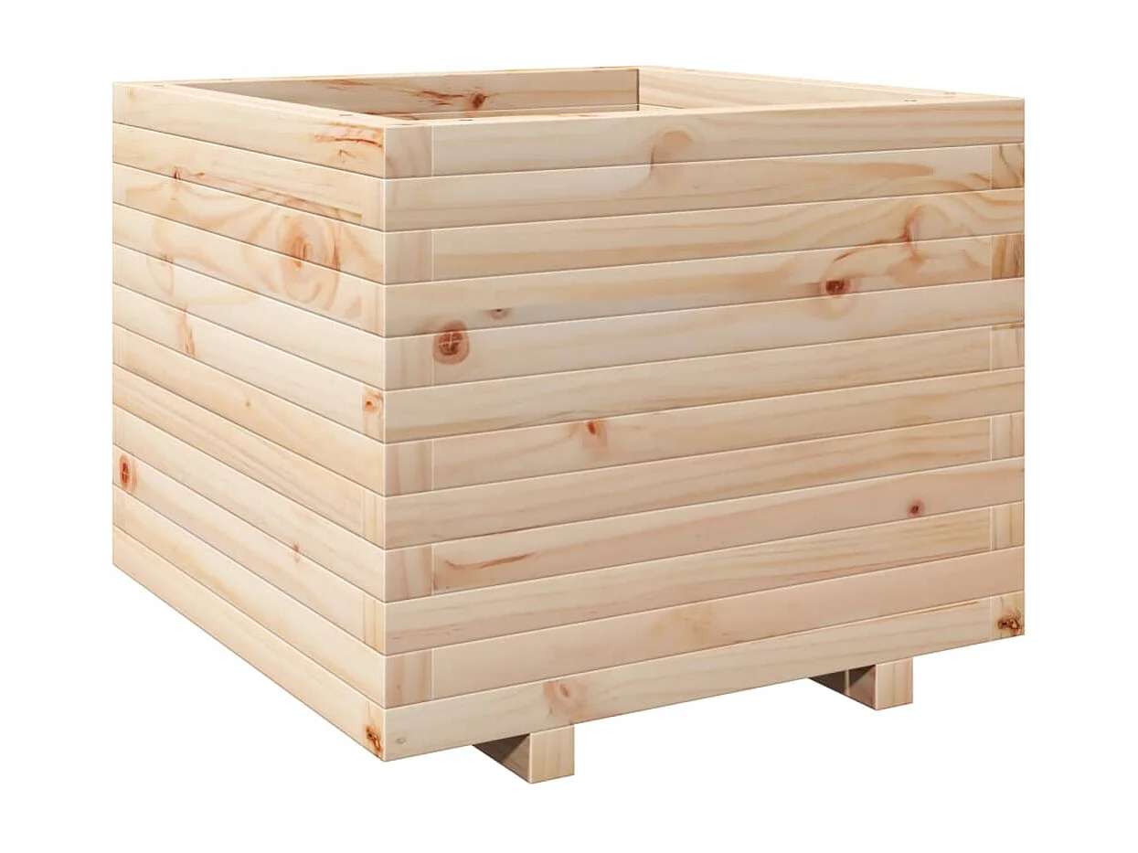 Vaso/floreira de jardim 60x60x49,5 cm madeira de pinho maciça