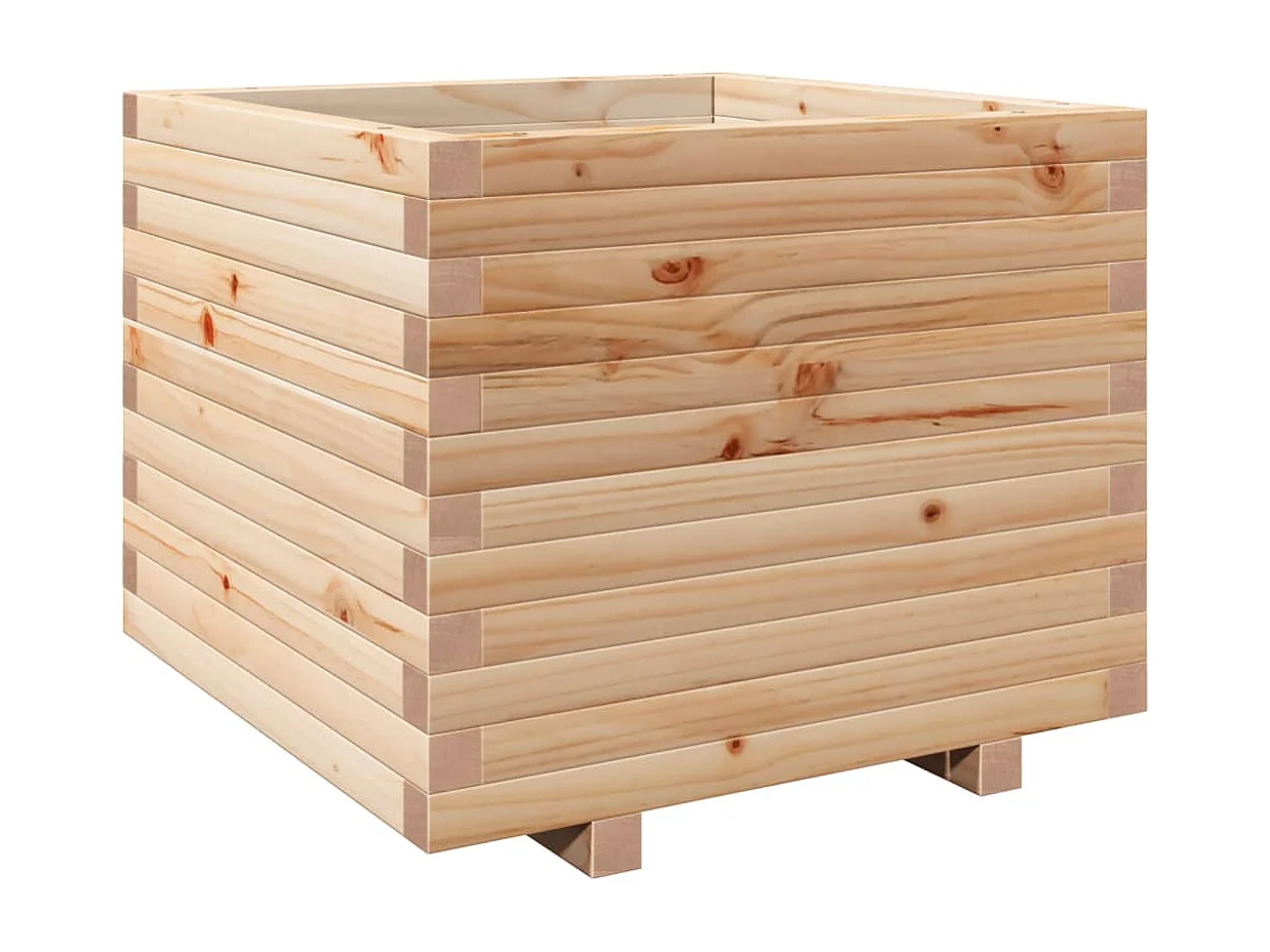 Vaso/floreira de jardim 60x60x49,5 cm madeira de pinho maciça