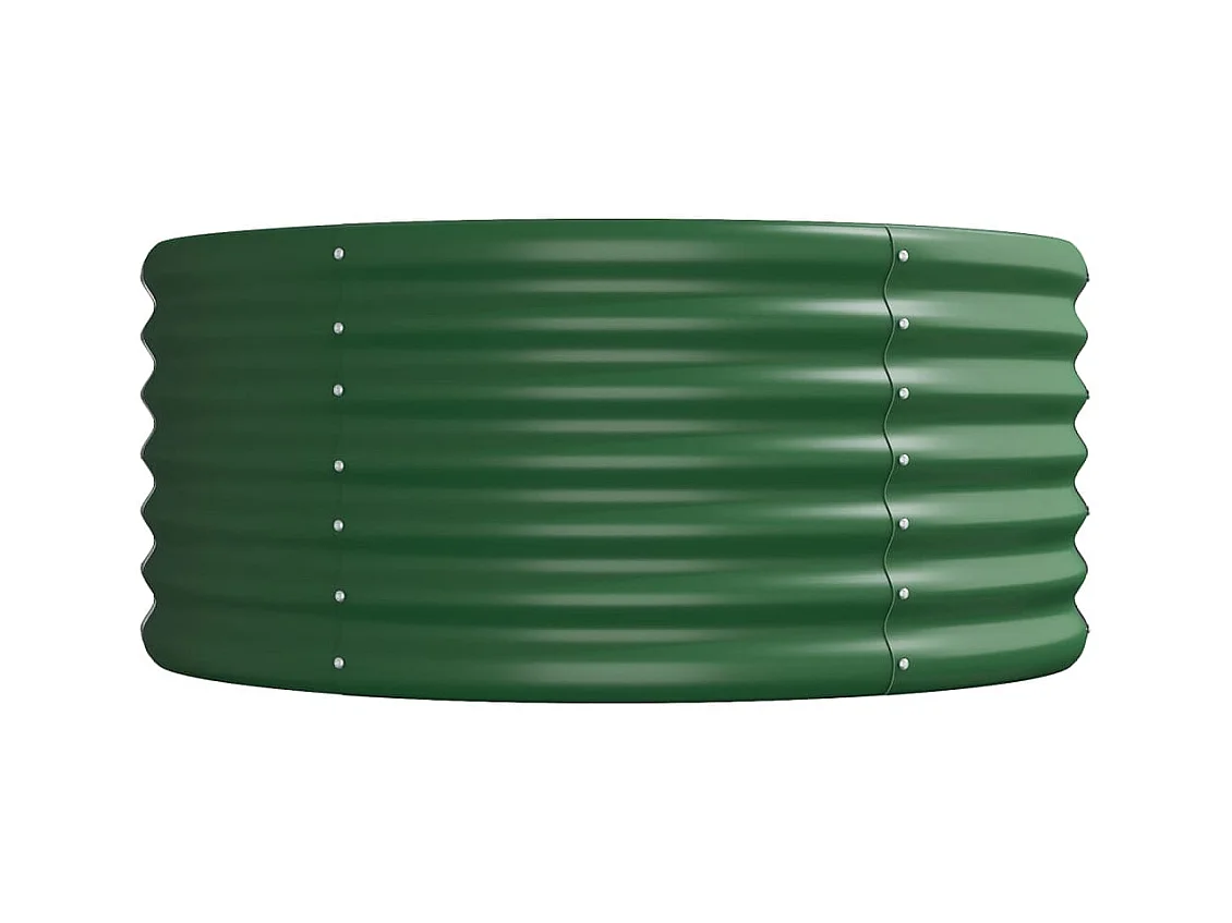 Canteiro elevado jardim 368x80x36 cm aço revestido a pó verde
