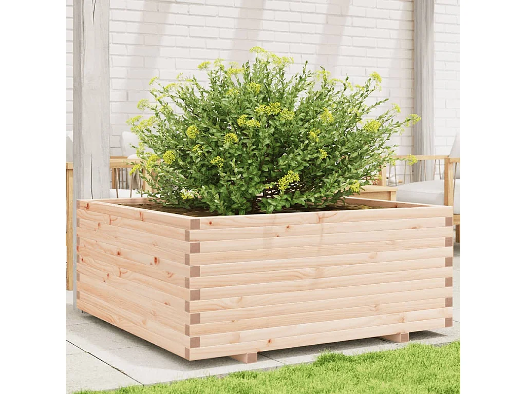 Jardinière 110x110x49,5 cm bois de pin massif