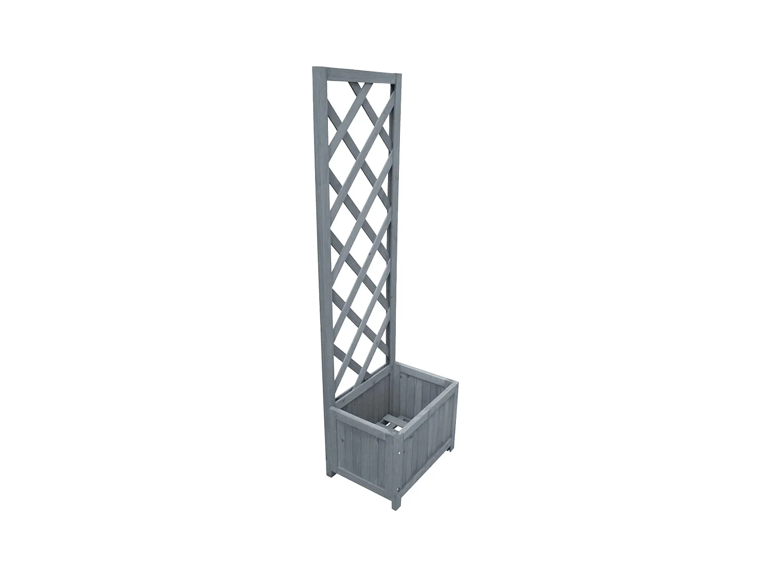 Jardinera enrejada madera maciza de abeto 40x30x135 cm