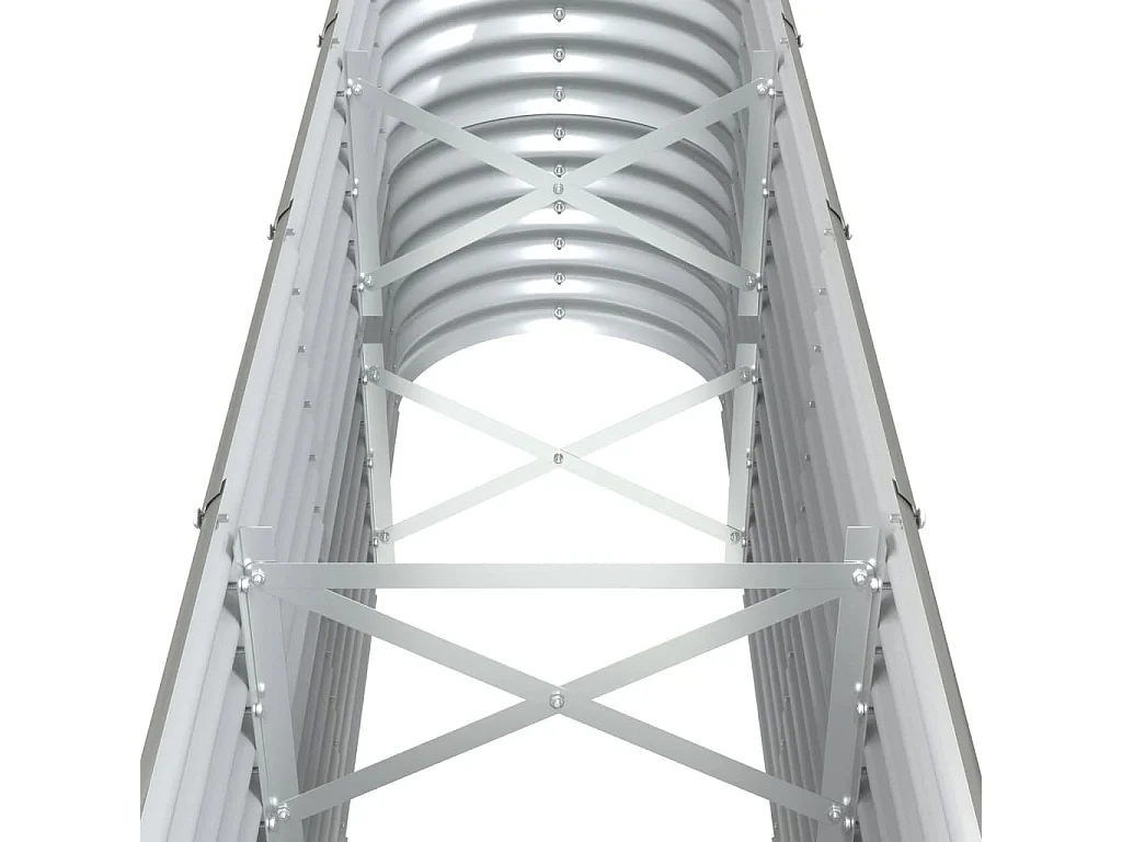 Lit surélevé de jardin Acier enduit de poudre 332x40x68 cm gris