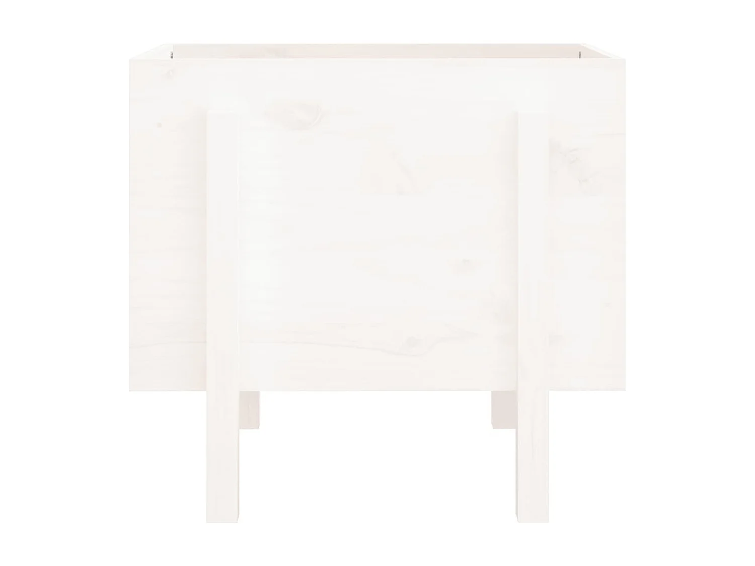 Jardinière blanc 62x50x57 cm bois massif de pin