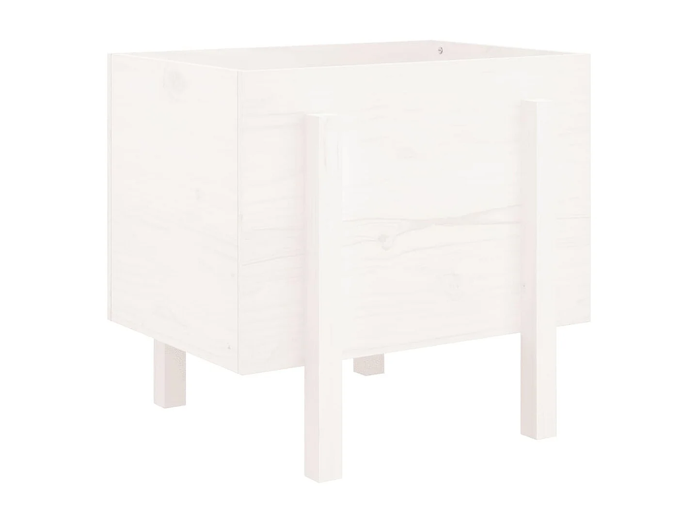 Jardinière blanc 62x50x57 cm bois massif de pin