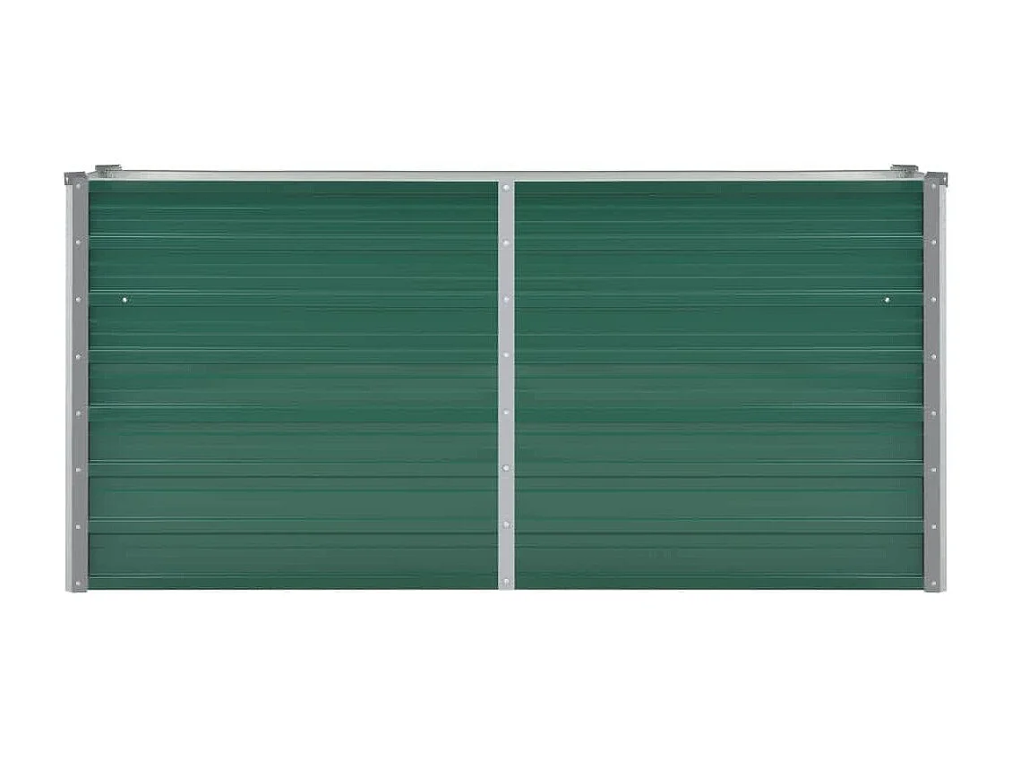 Arriate de jardín de acero galvanizado verde 160x40x77 cm