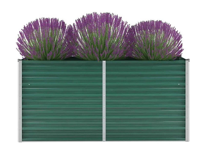 Canteiro elevado de jardim aço galvanizado 160x40x77 cm verde
