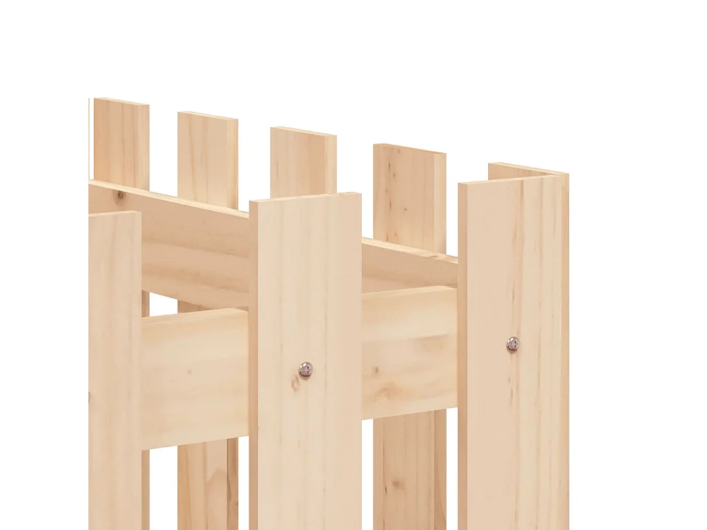 Arriate elevado jardín con valla madera maciza pino 200x50x70cm