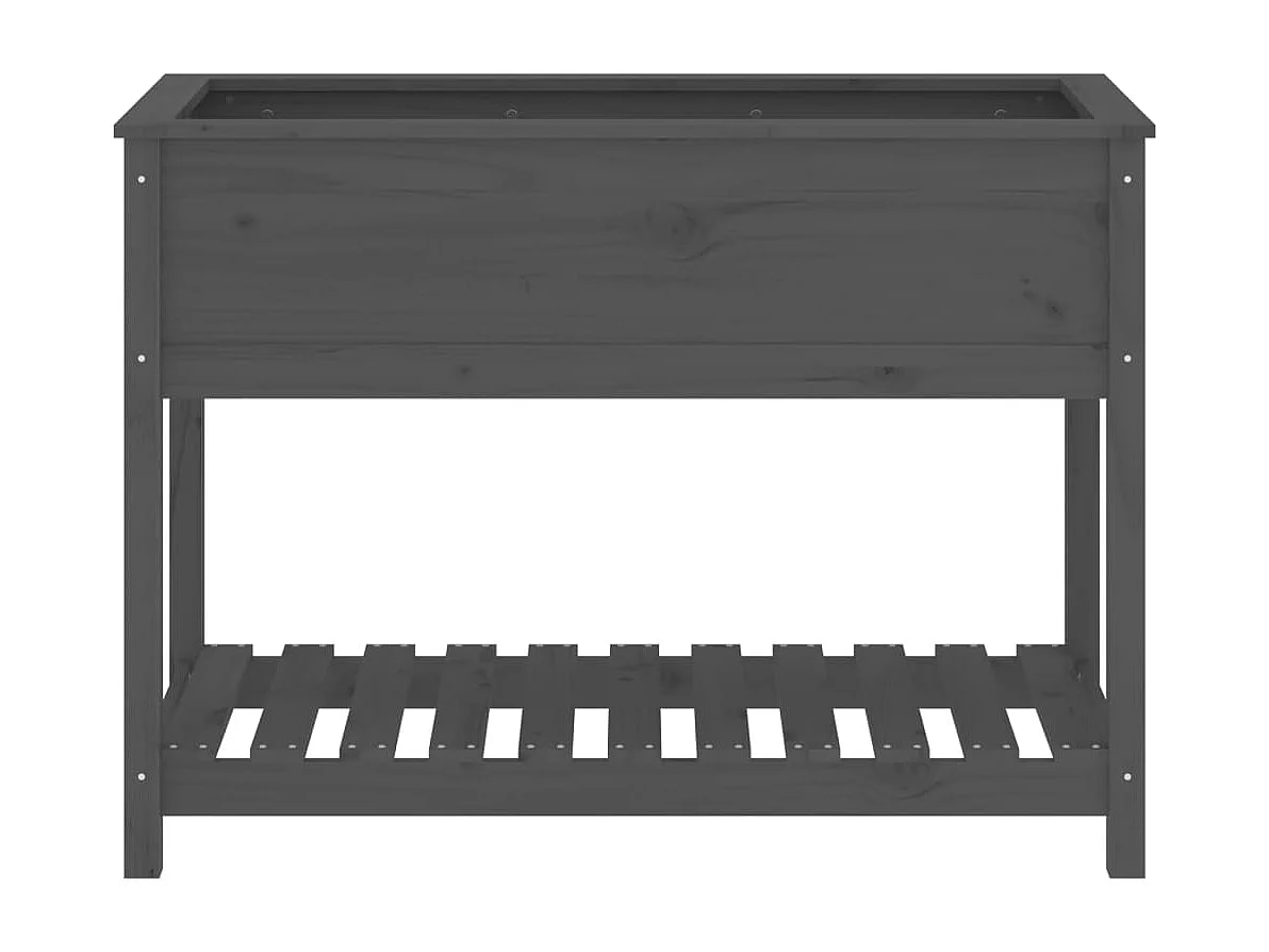 Jardinière avec étagère Gris 111,5x54x81 cm Bois massif de pin