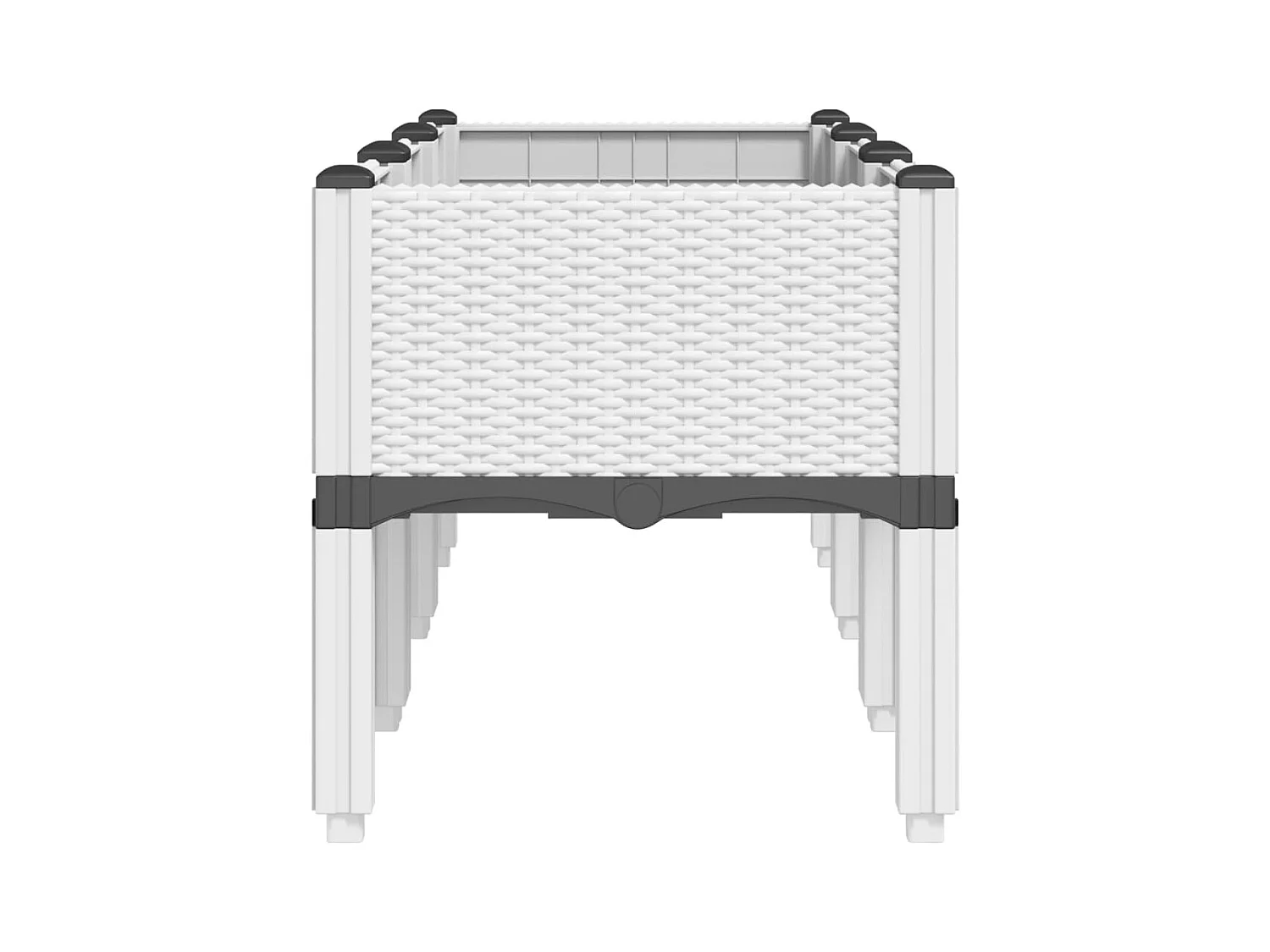 Jardinera con patas PP blanco 120x40x42 cm