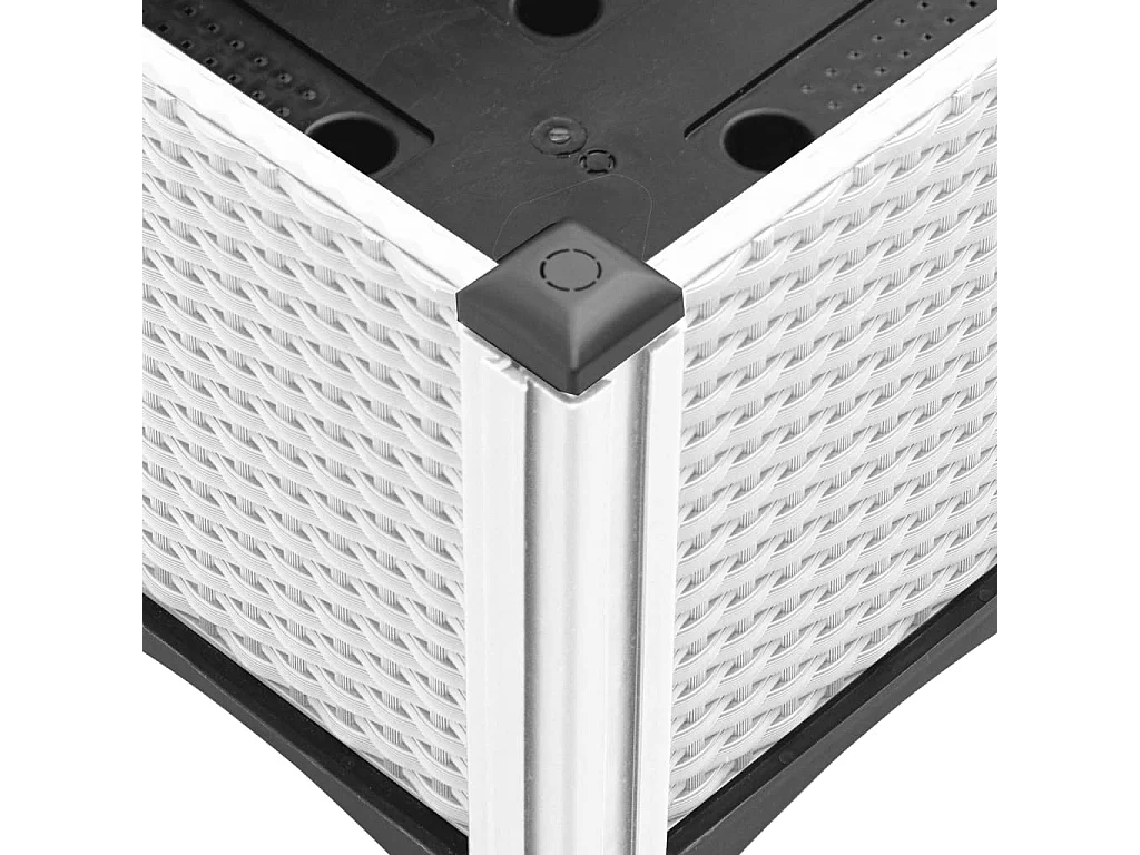 Vaso/floreira de jardim c/ pernas 120x40x42 cm PP branco