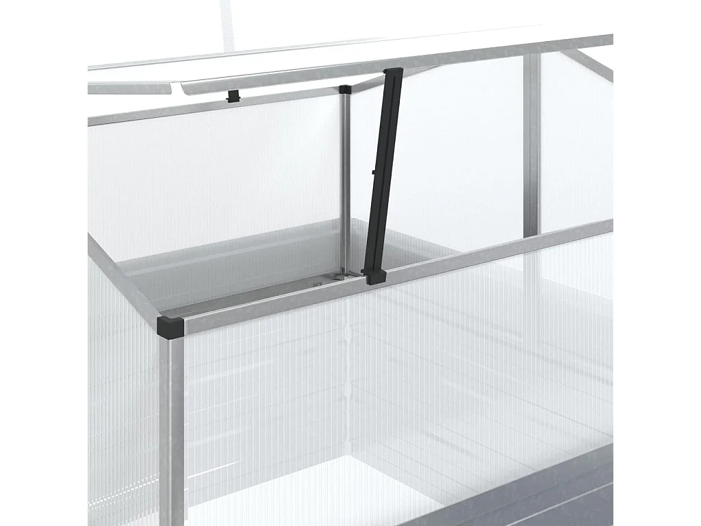 Canteiro elevado com estufa 100x100x85 cm prateado