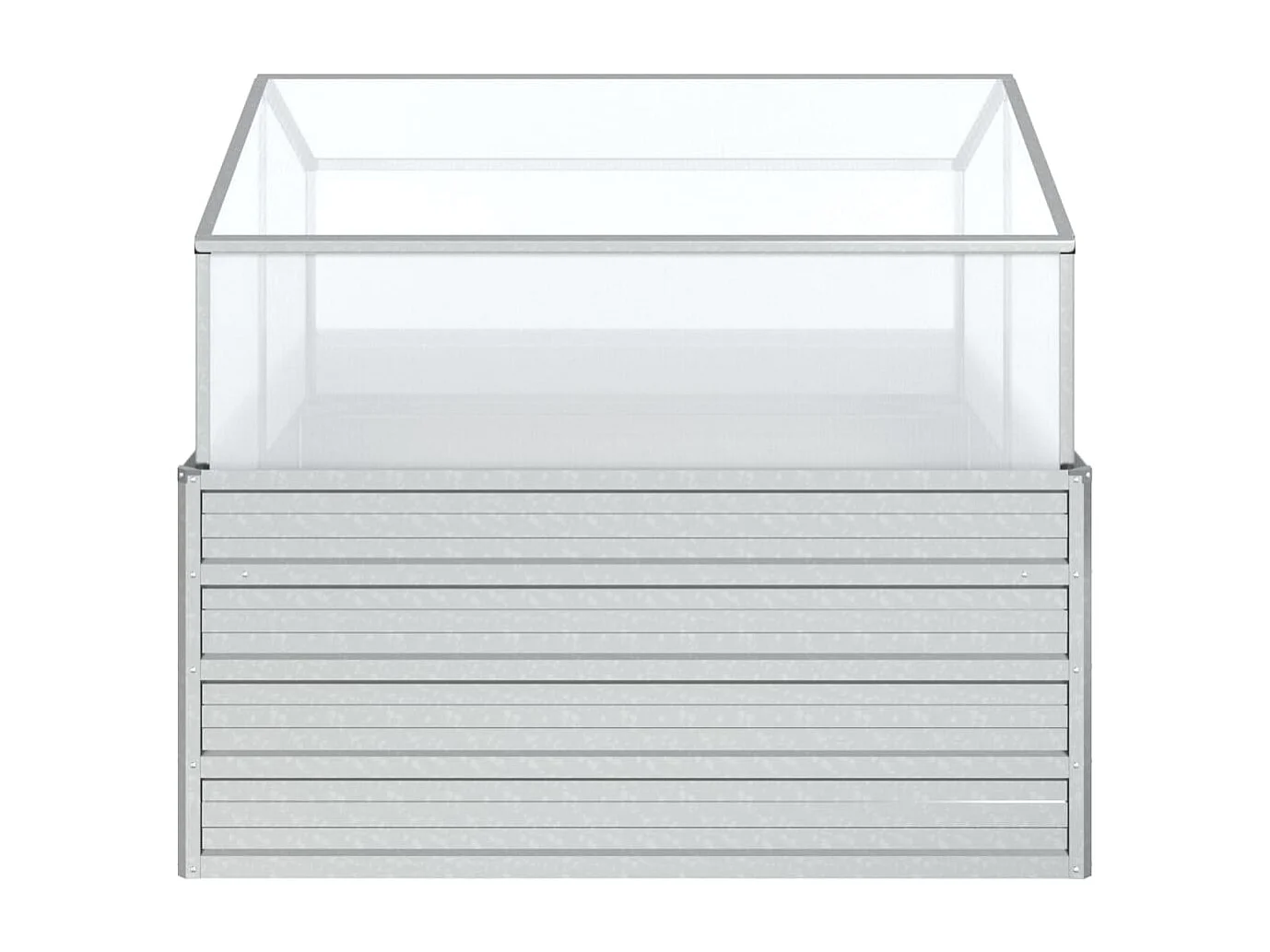 Canteiro elevado com estufa 100x100x85 cm prateado
