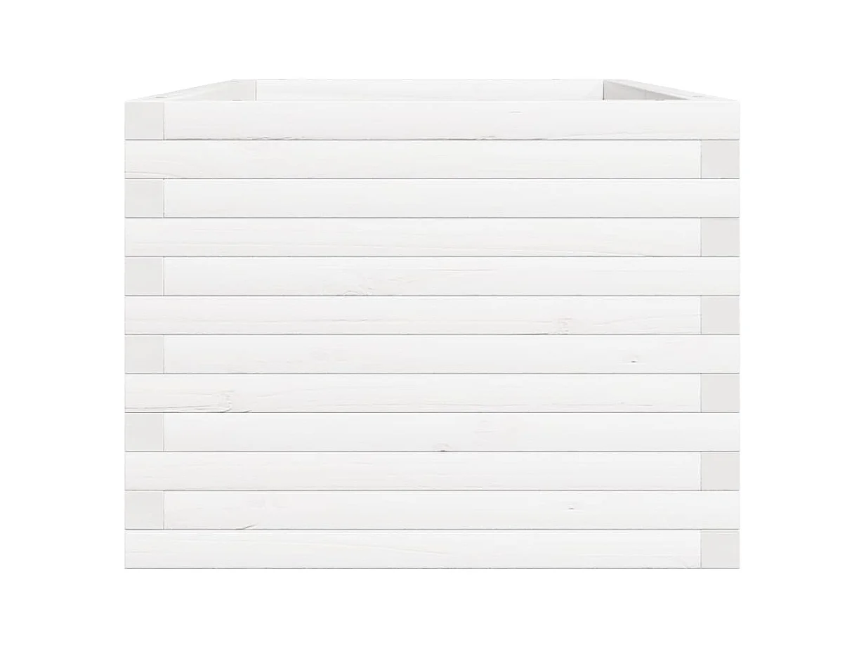 Jardinière blanc 90x60x46 cm bois de pin massif