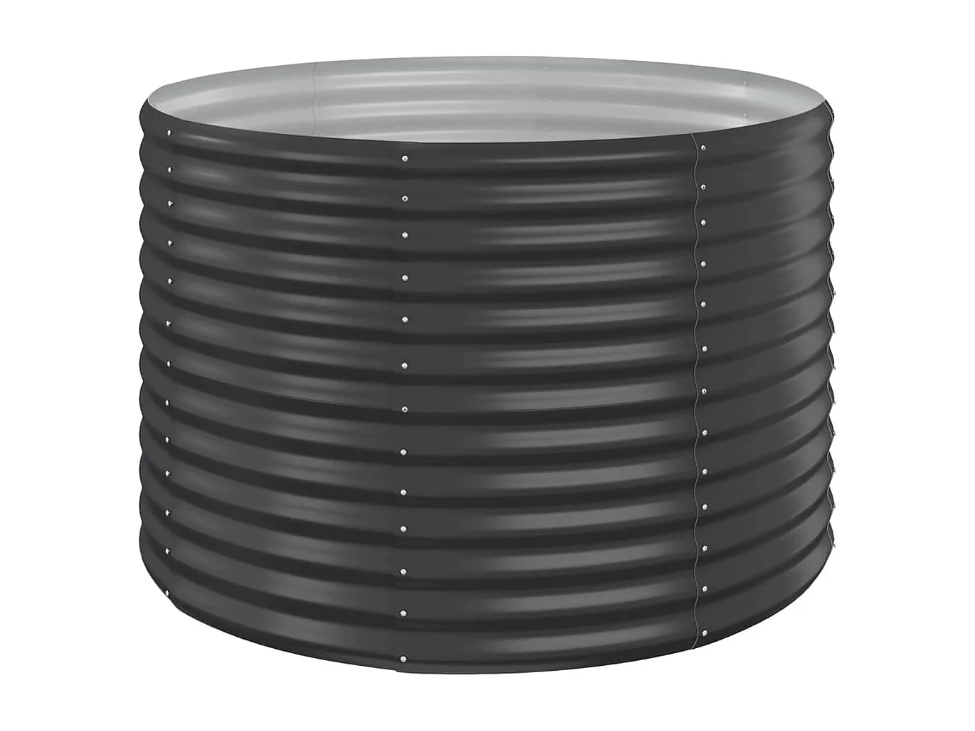 Canteiro elevado jardim 100x100x68 aço revestido a pó antracite