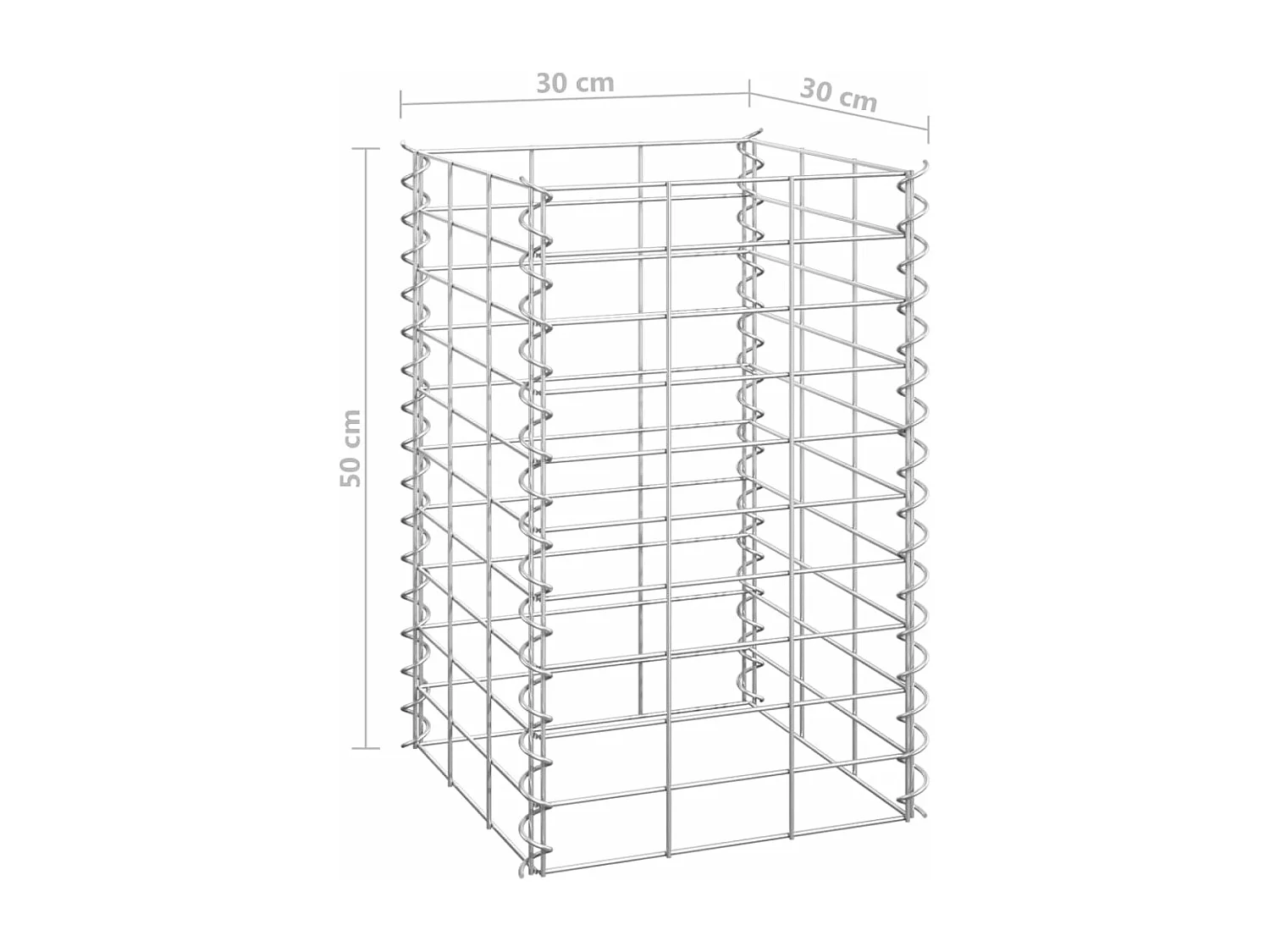 Lits surélevés en gabion 3 pièces 30x30x50 cm Fer