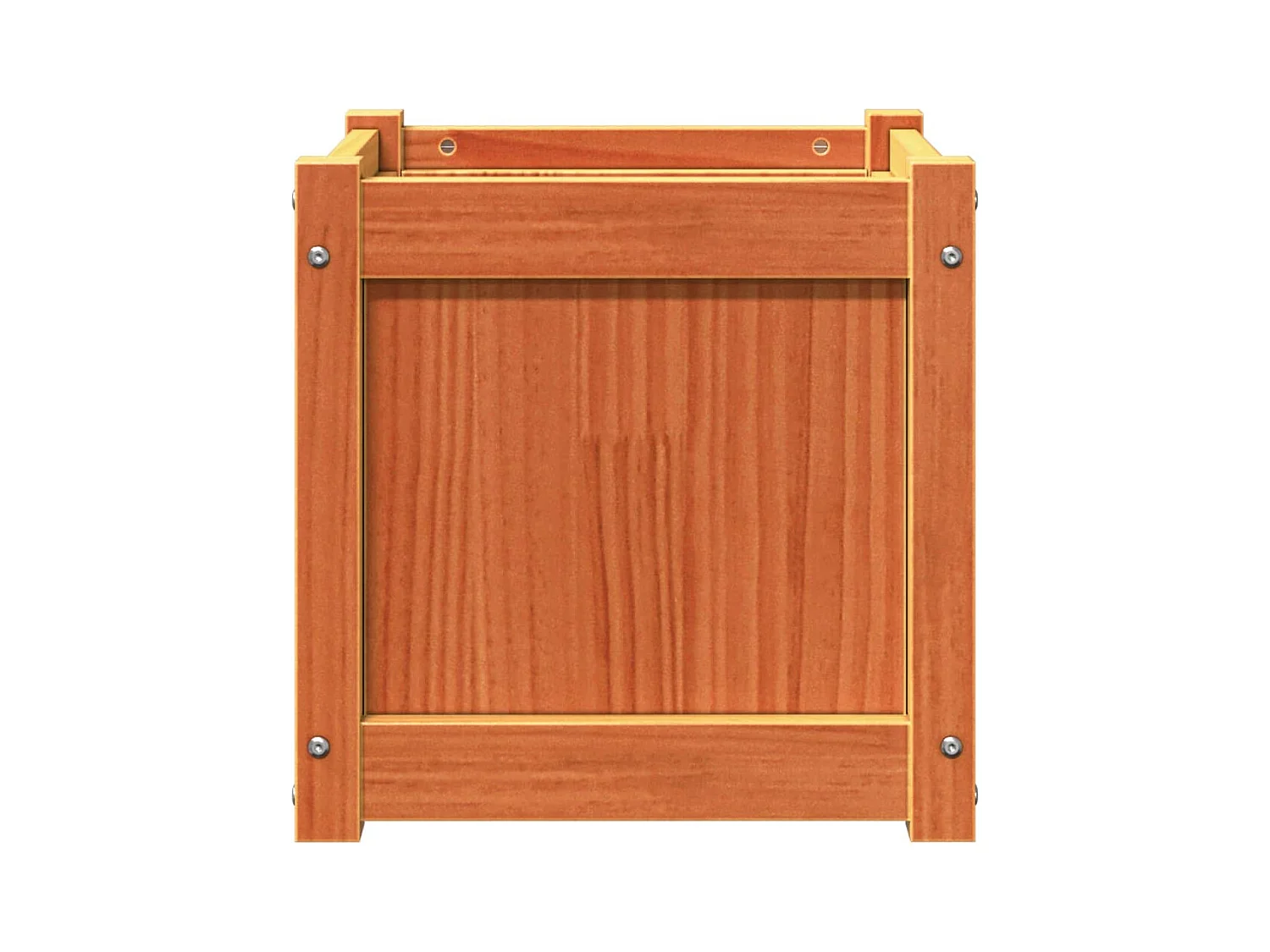 Jardinera exterior madera maciza pino marrón cera 40x40x40 cm