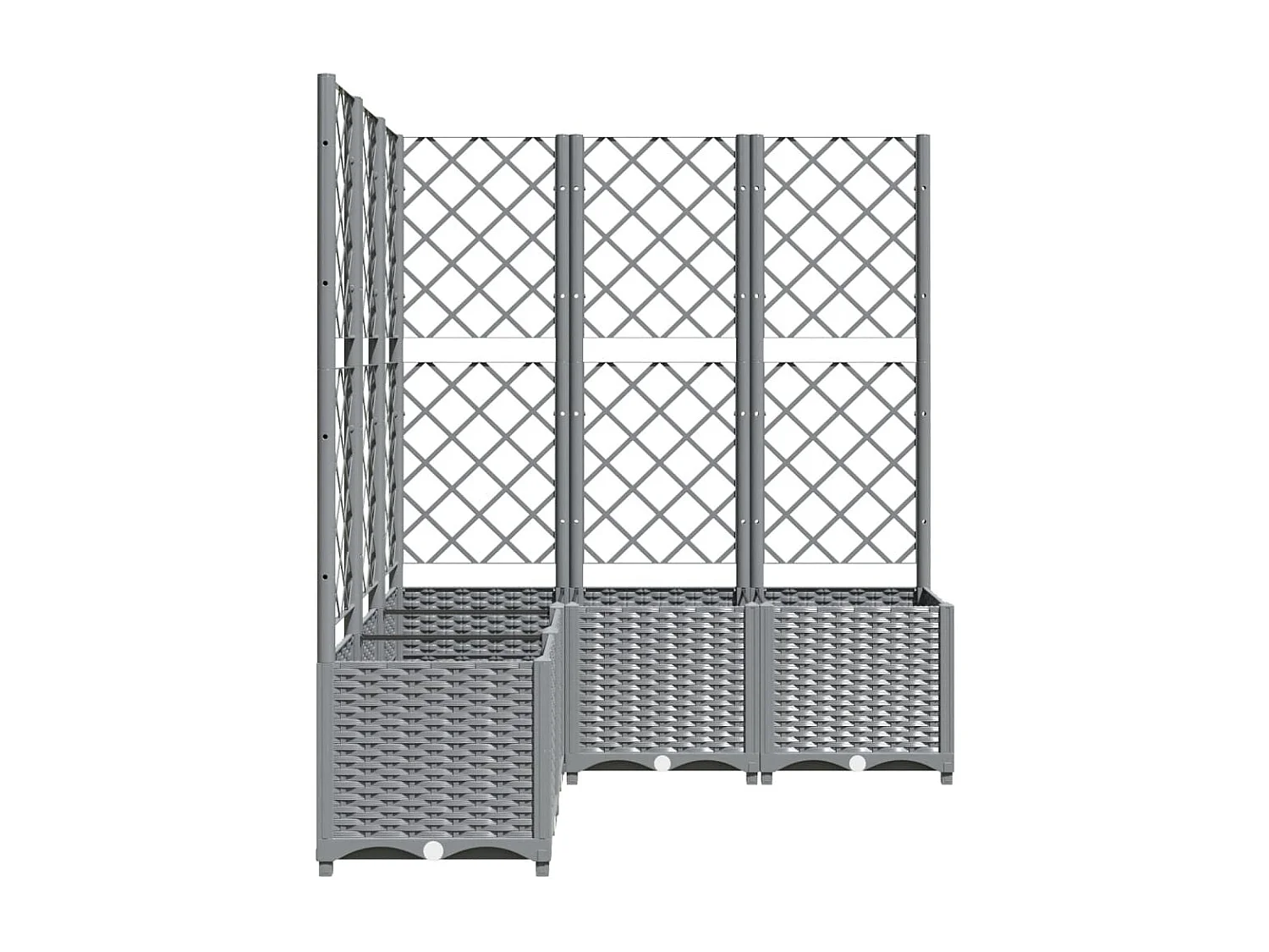 Jardinière avec treillis Gris clair 120x120x136 cm PP