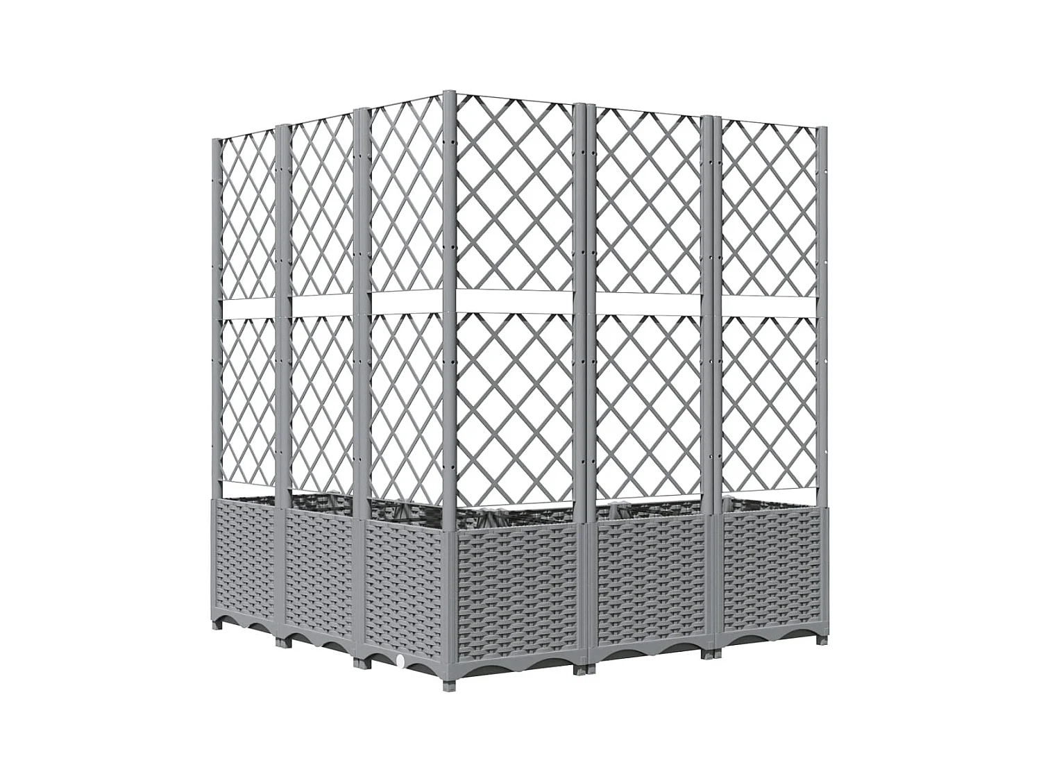 Jardinière avec treillis Gris clair 120x120x136 cm PP