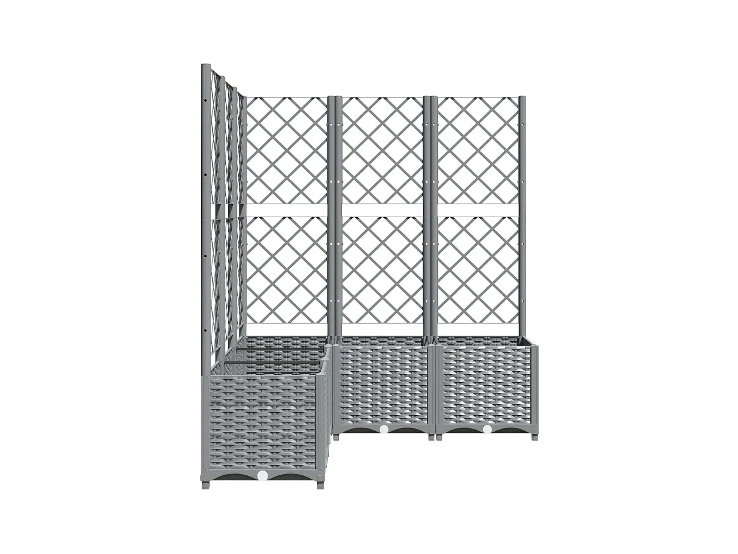 Jardinière avec treillis Gris clair 120x120x136 cm PP