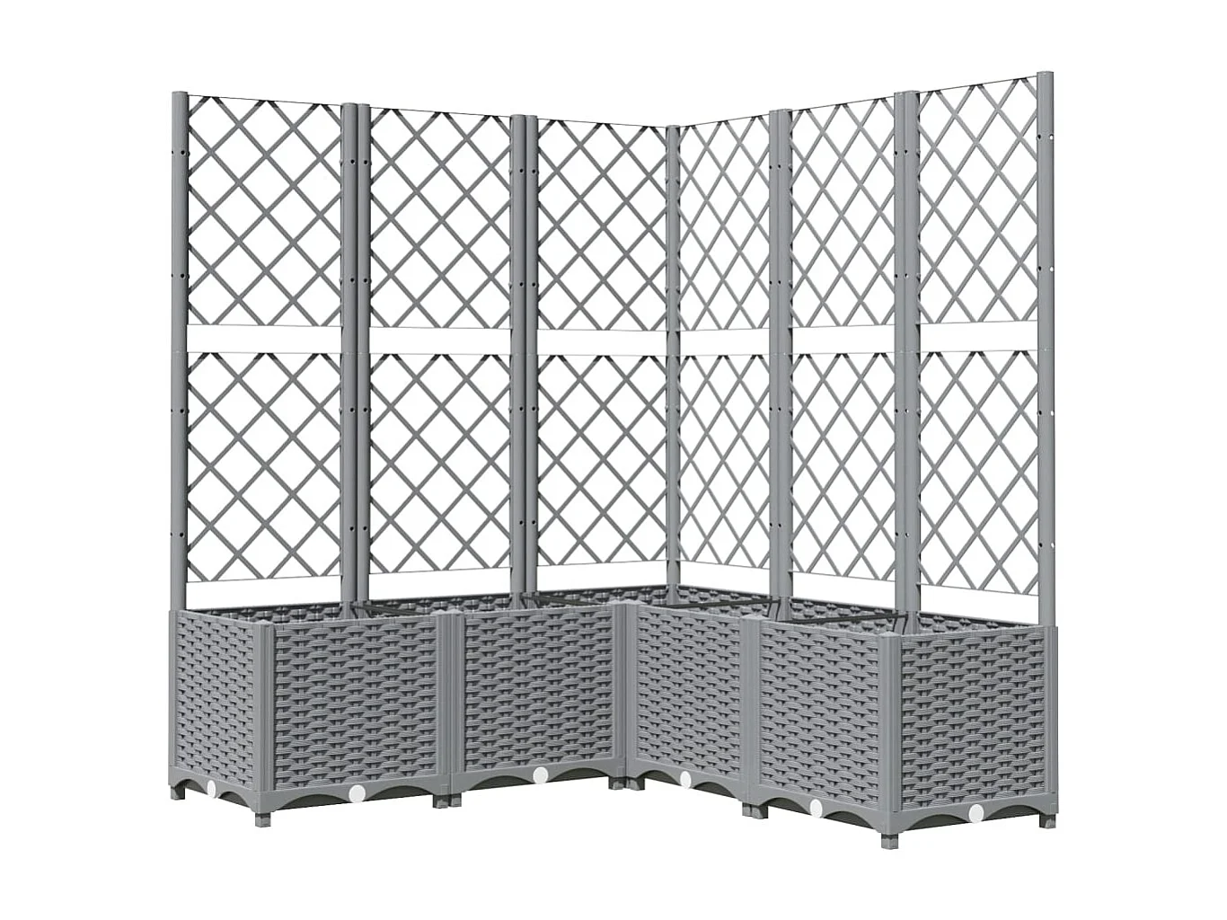 Jardinière avec treillis Gris clair 120x120x136 cm PP
