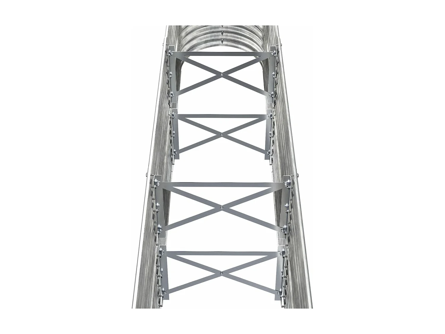 Canteiro elevado jardim 152x40x68cm aço revestido a pó prateado