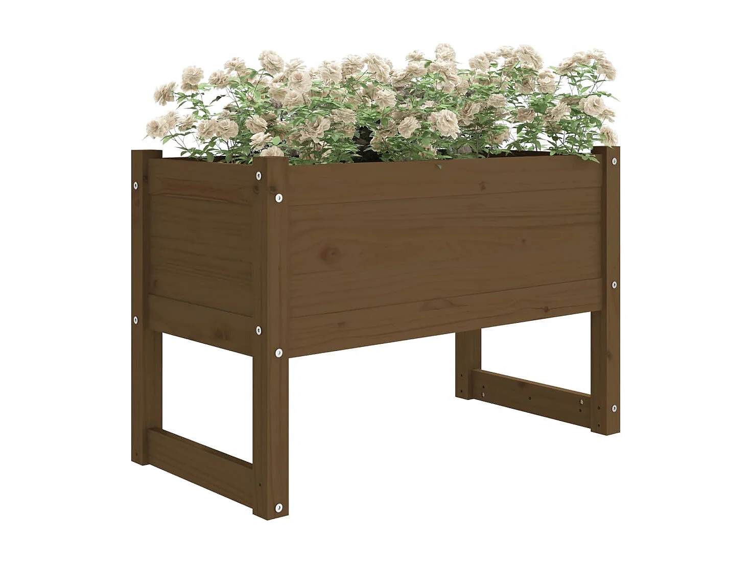 Jardinière Marron miel 78x40x52 cm Bois massif de pin