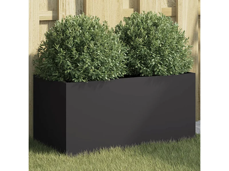 Jardinera de acero laminado en frío negro 62x30x29 cm