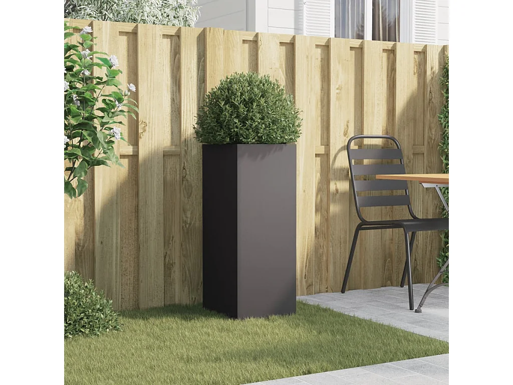 Jardinière noir 32x27,5x75 cm acier laminé à froid