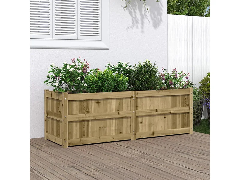 Vaso/floreira de jardim 150x50x50cm madeira de pinho impregnada