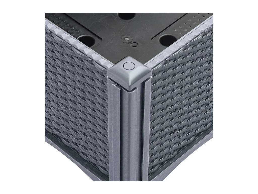 Jardinière avec pieds gris 160x120x42 cm PP