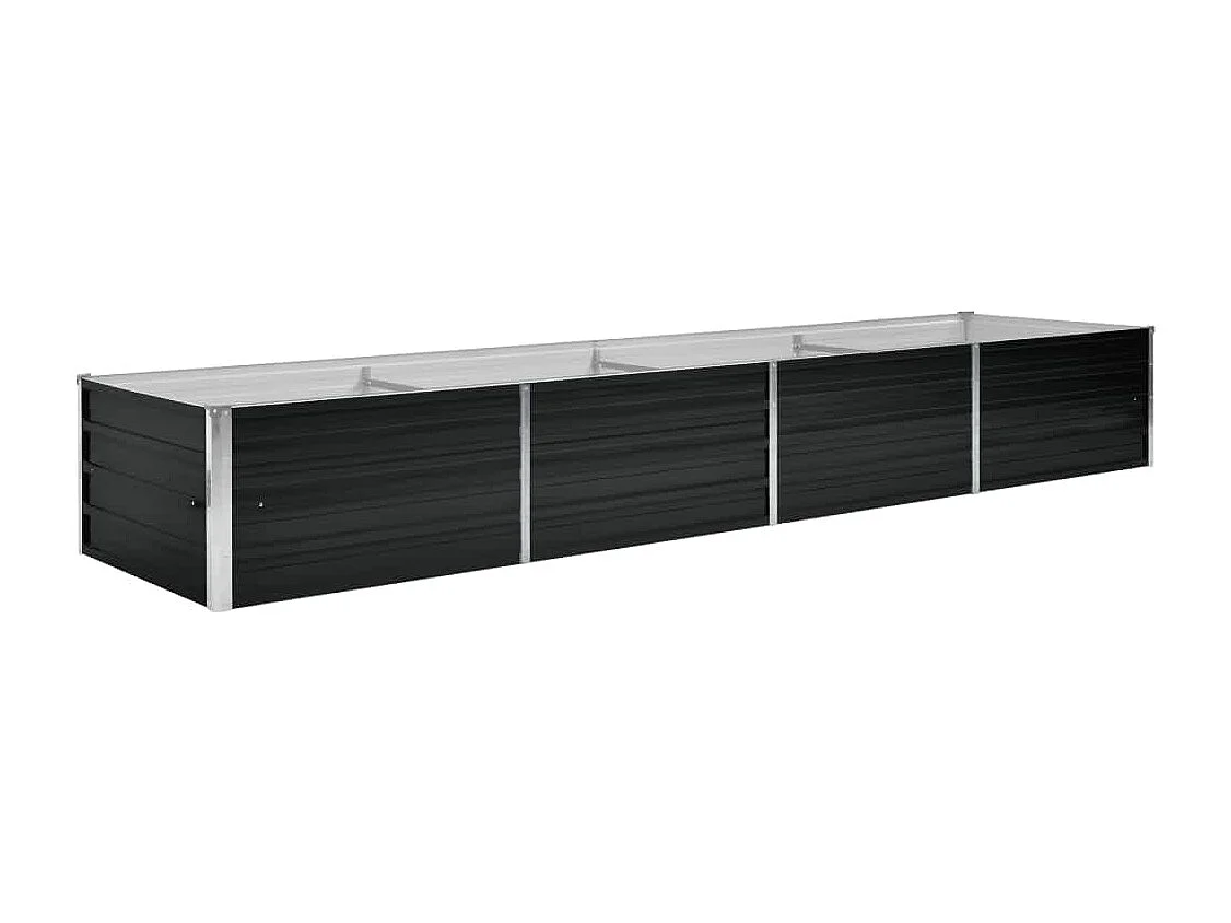 Arriate de acero galvanizado gris antracita 320x80x45 cm