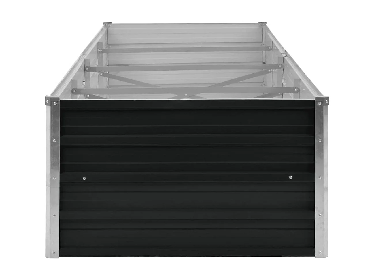 Arriate de acero galvanizado gris antracita 320x80x45 cm