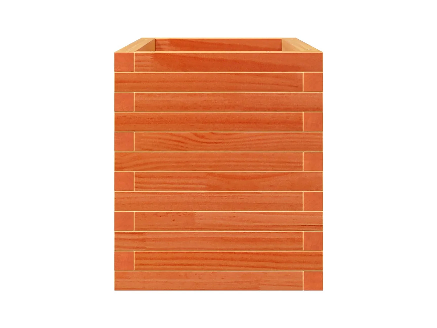 Jardinera de madera maciza de pino marrón cera 70x40x45,5 cm
