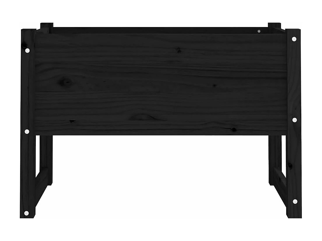 Jardinière Noir 78x40x52 cm Bois massif de pin