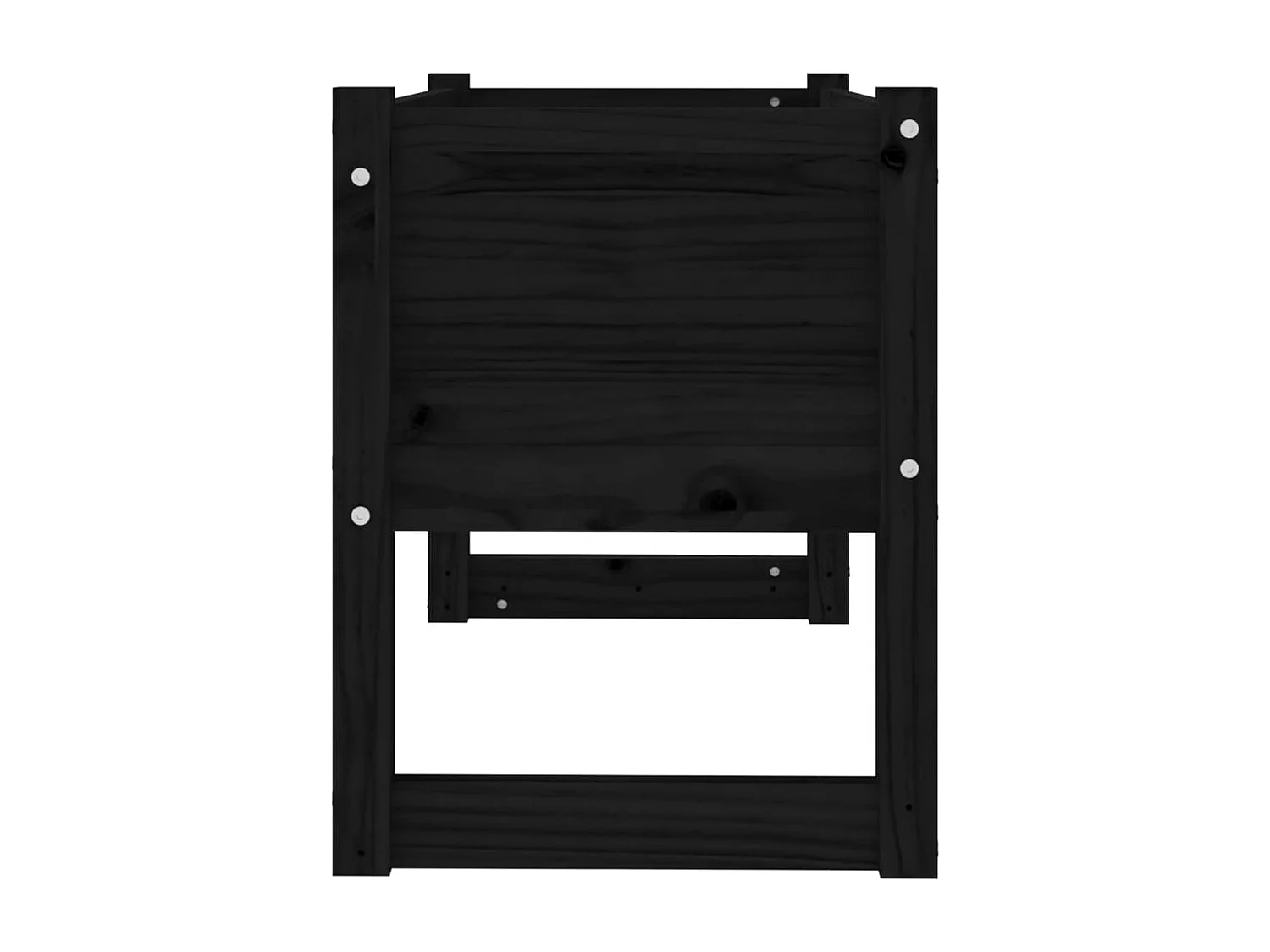 Jardinière Noir 78x40x52 cm Bois massif de pin