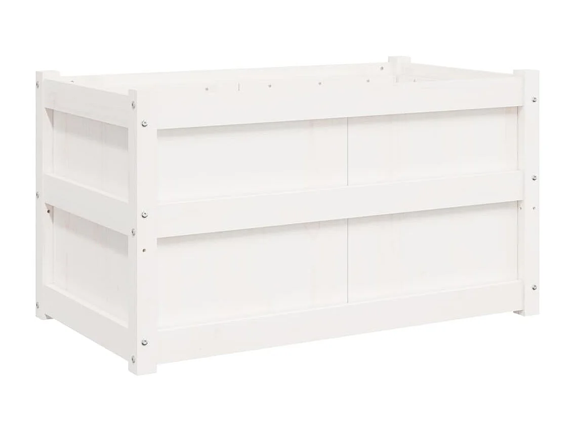 Jardinière d'extérieur blanc 90x50x50 cm bois de pin massif