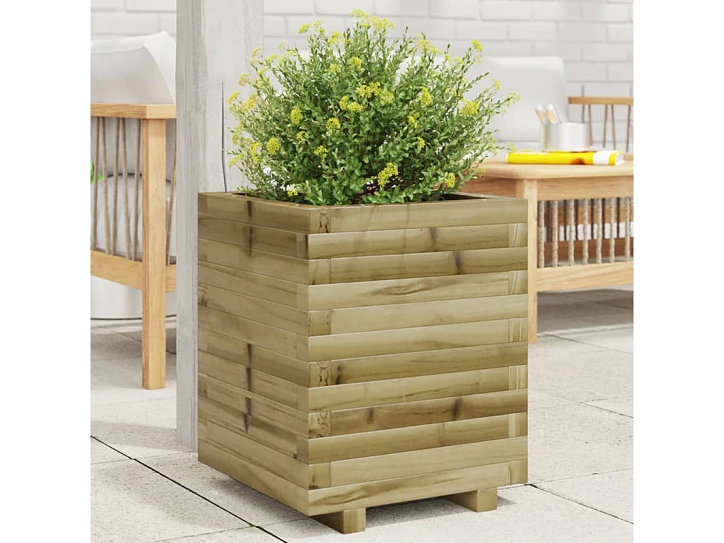 Jardinera madera de pino impregnada 40x40x49,5 cm