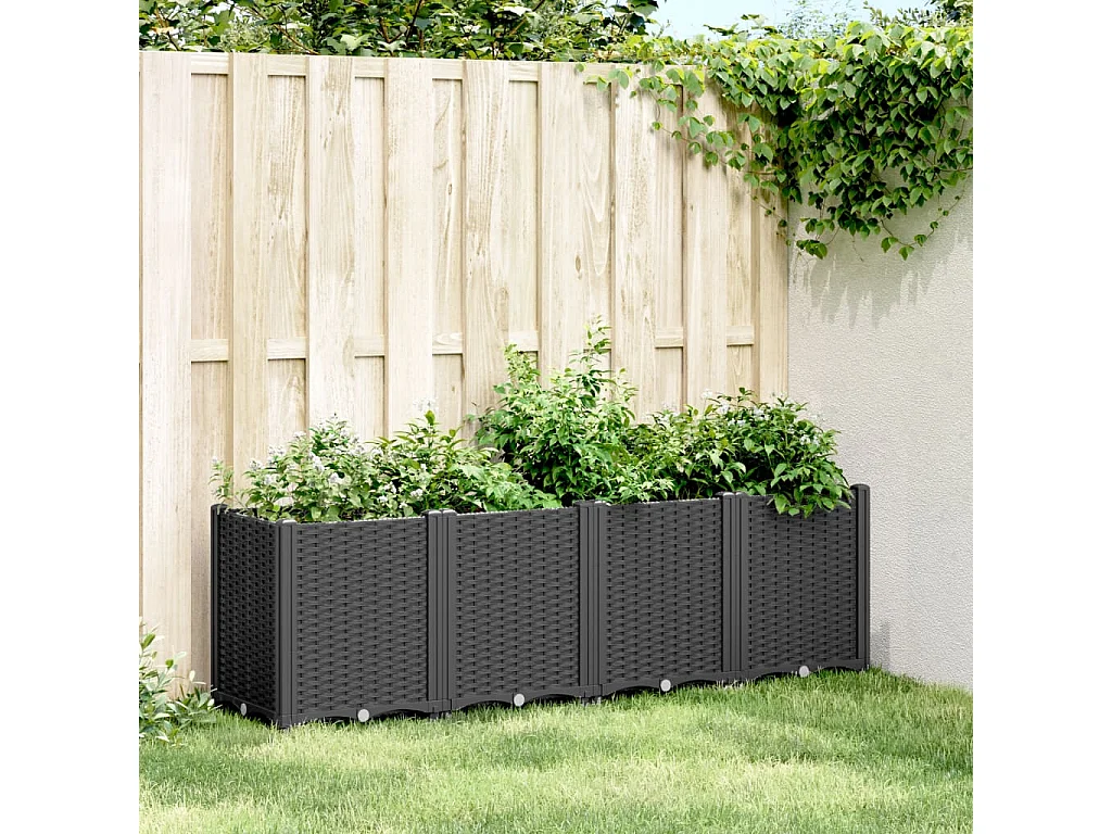 Jardinière noir 160x40x53 cm polypropylène