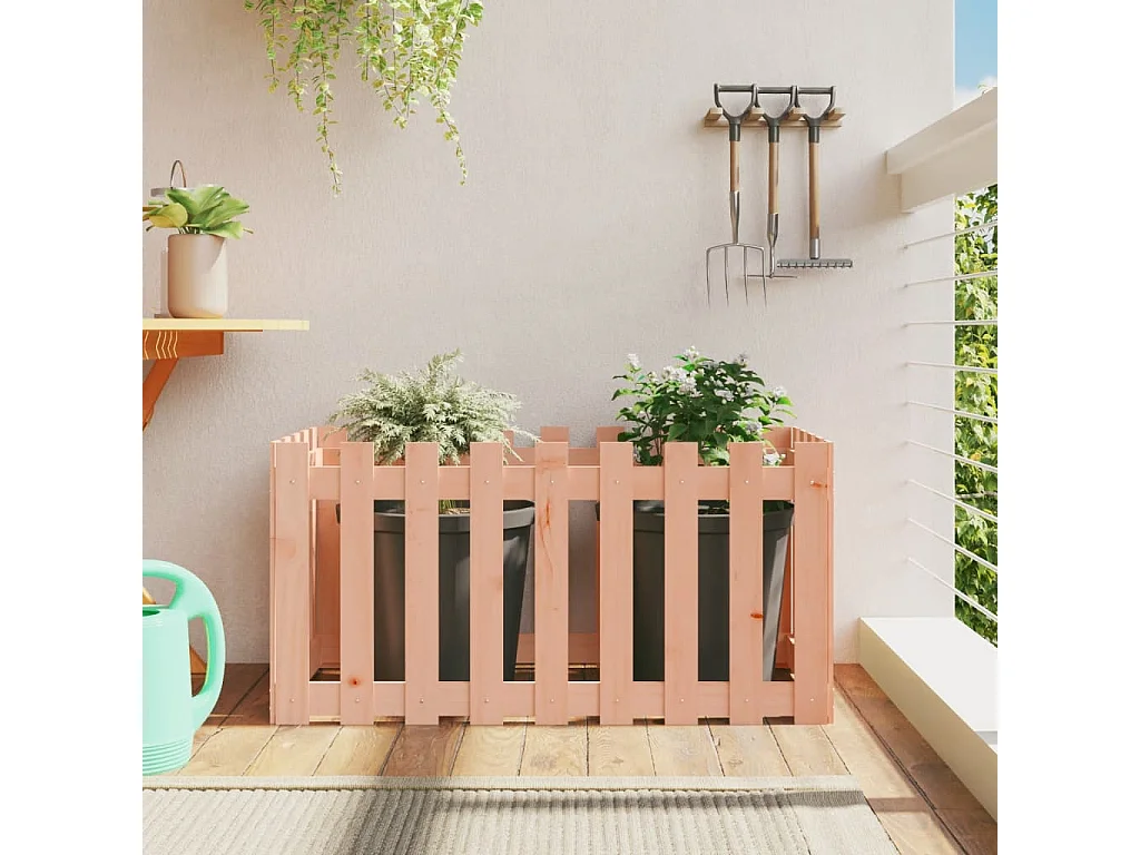 Lit surélevé de jardin design de clôture bois douglas massif